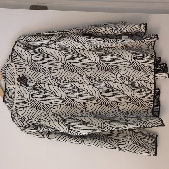 Dana Buchman cotton reversible boho open front cardigan blazer toe front - Picture 9 of 9